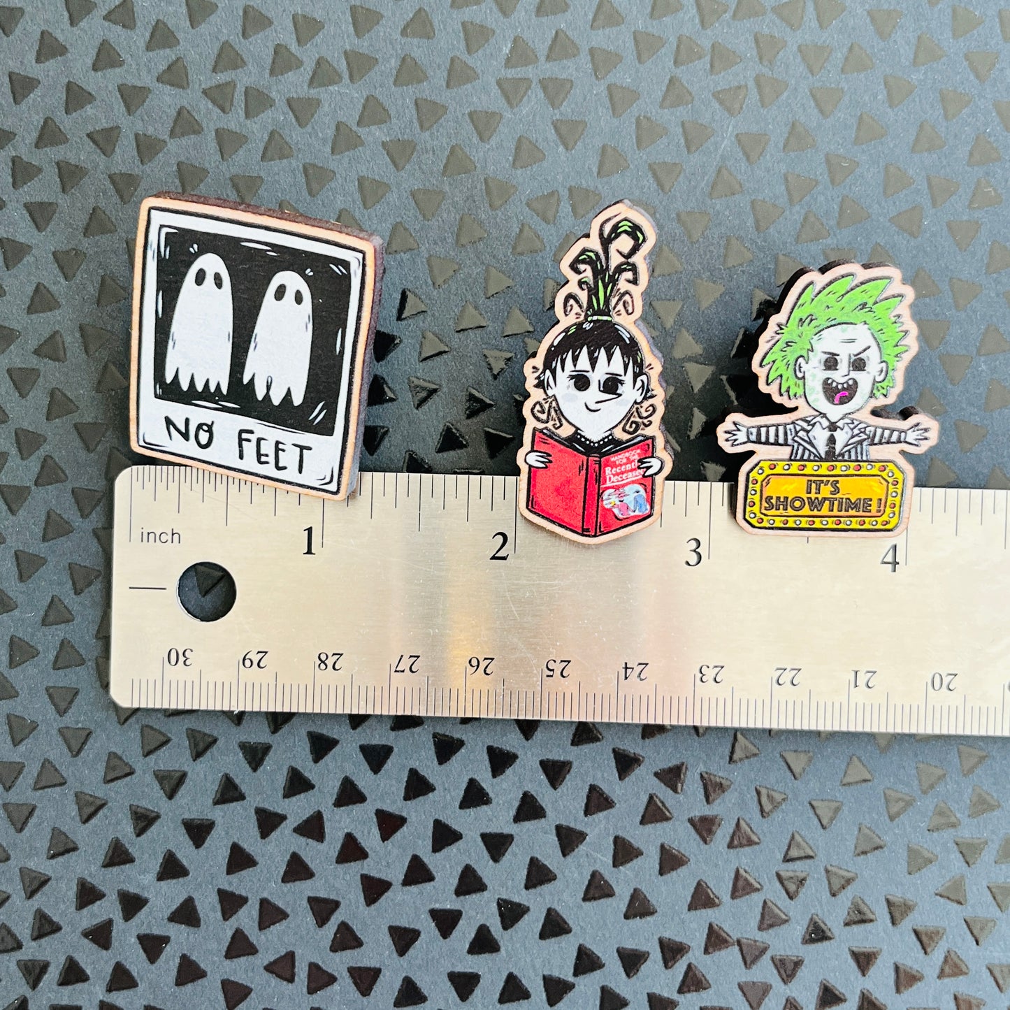 Ghost with the Most Wooden Lapel Pins