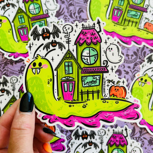 Jumbo Haunted House Snail Vinyl Sticker