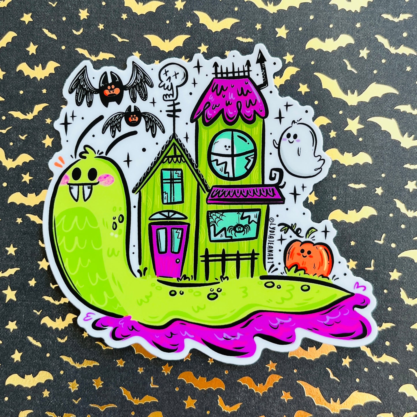 Jumbo Haunted House Snail Vinyl Sticker