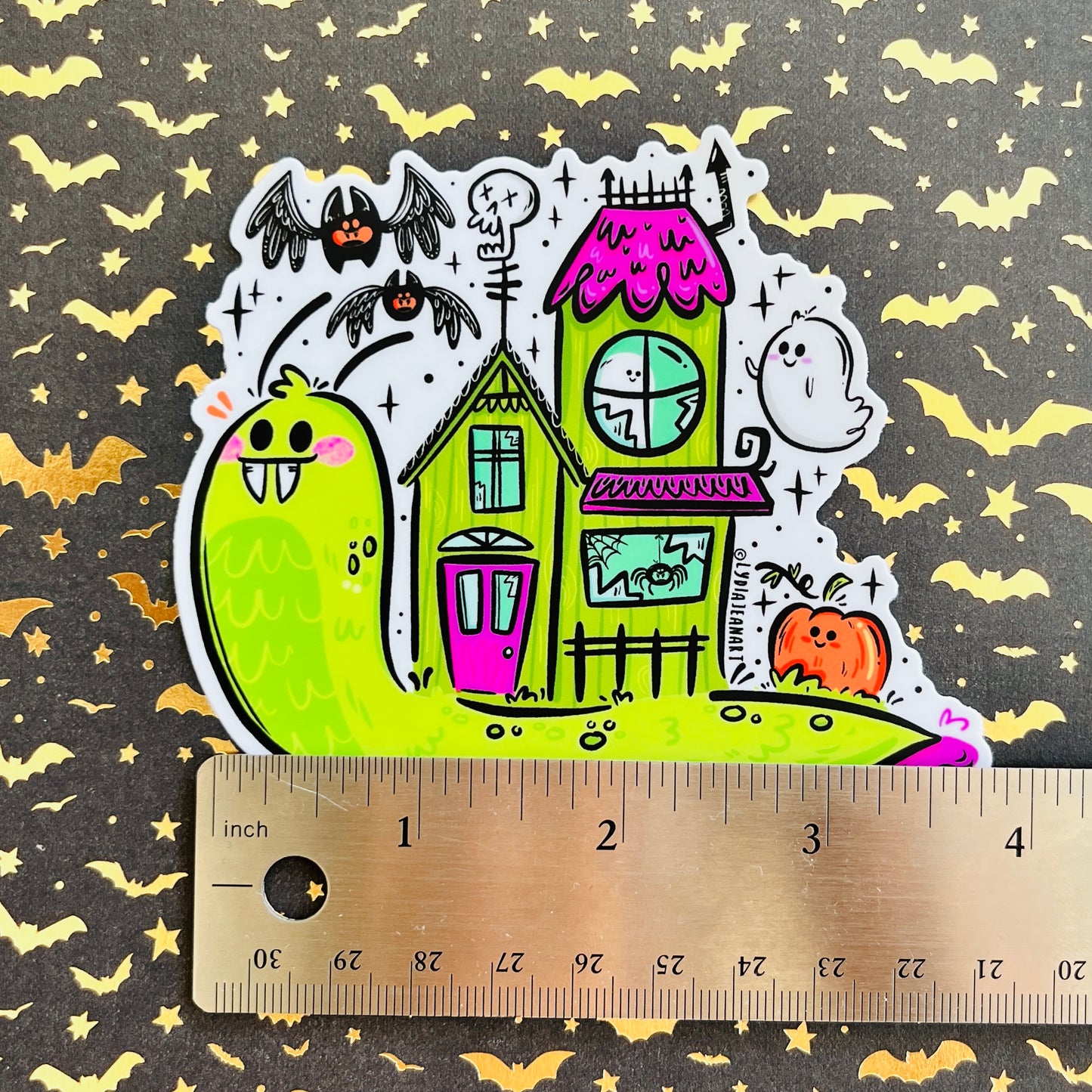 Jumbo Haunted House Snail Vinyl Sticker