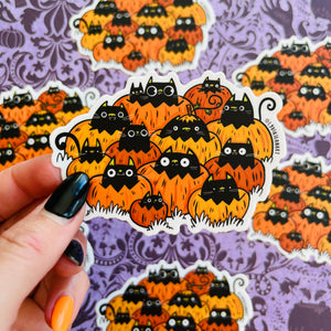 Pumpkin Pile Kitties Vinyl Sticker