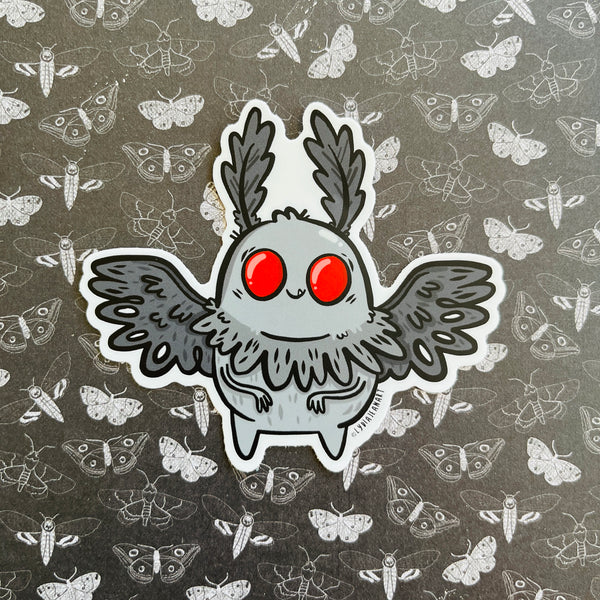 Grey Mothman Vinyl Sticker