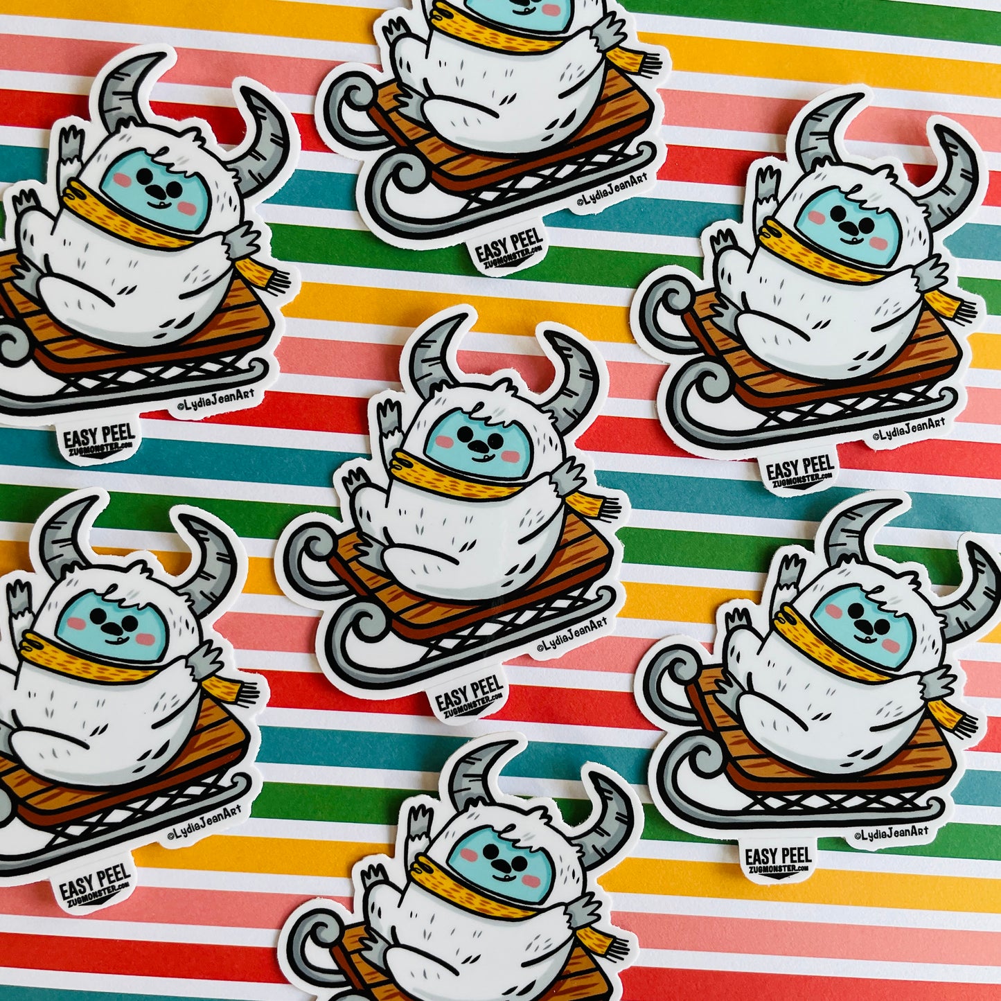 "Sledding Yeti" Vinyl Sticker