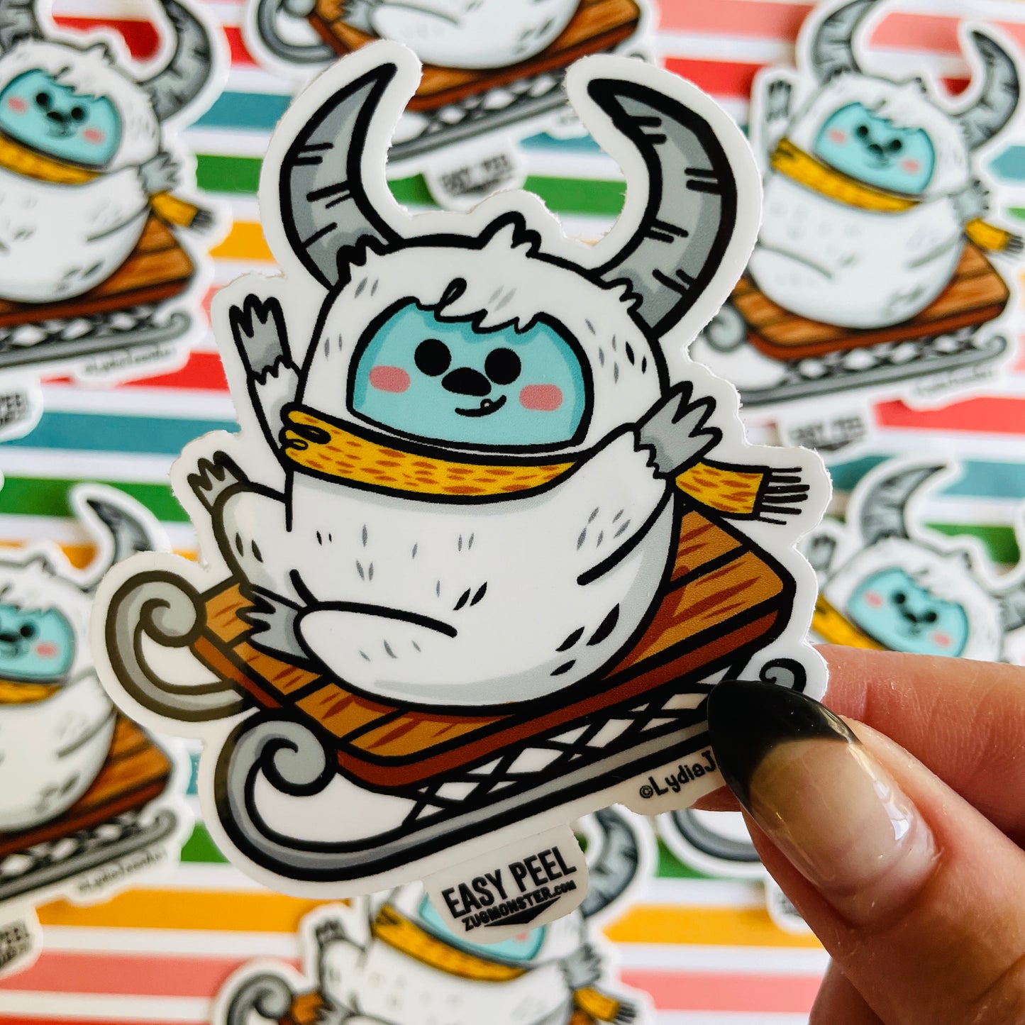 "Sledding Yeti" Vinyl Sticker