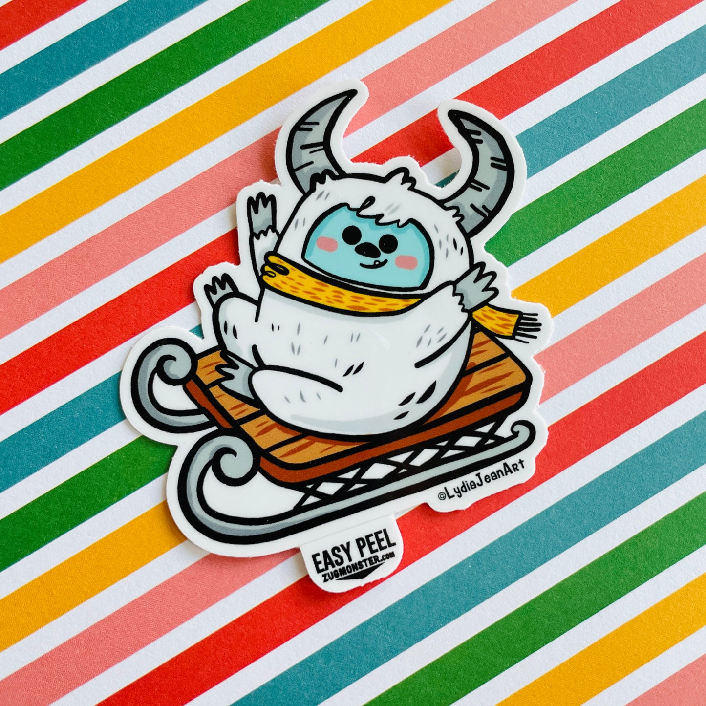 "Sledding Yeti" Vinyl Sticker