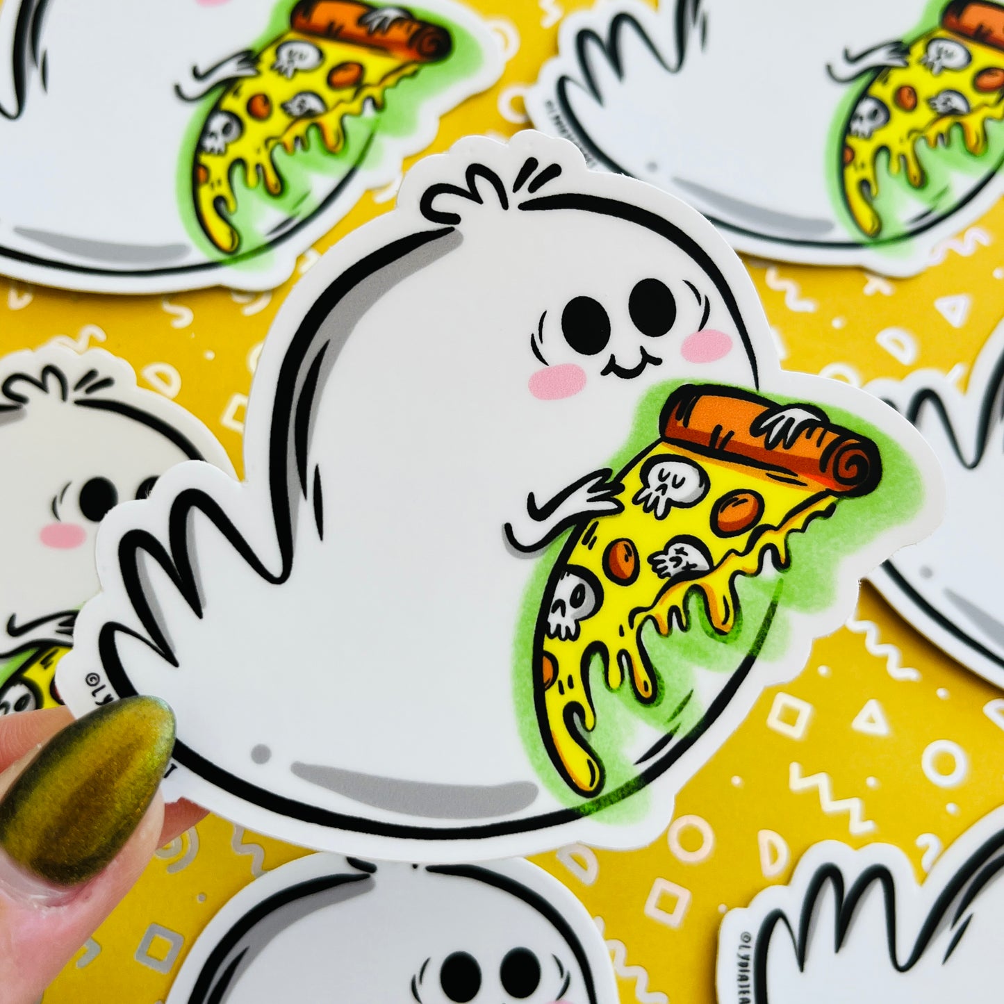 Pizza Ghostie Vinyl Sticker