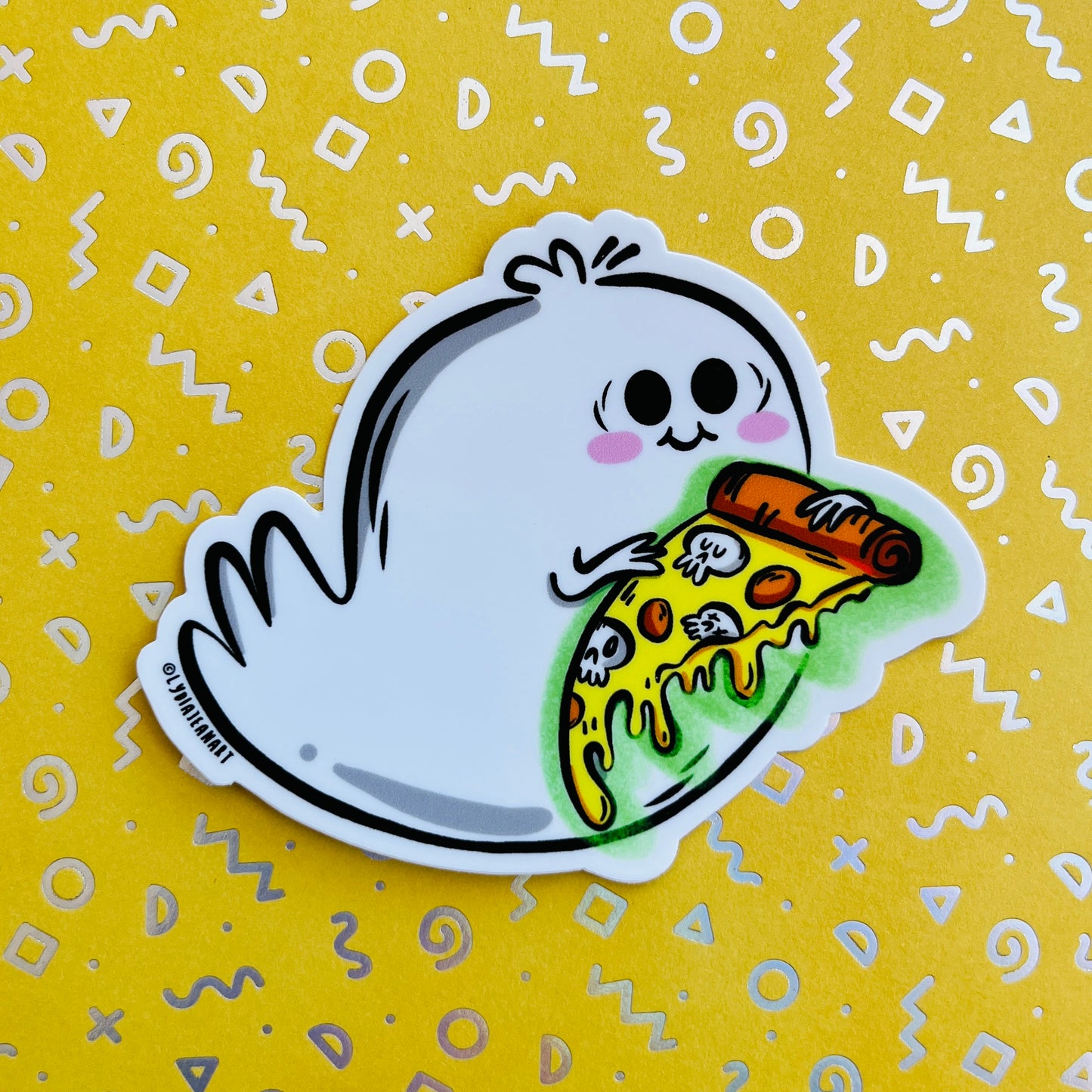 Pizza Ghostie Vinyl Sticker