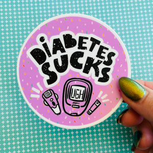 Diabetes Sucks Pink Vinyl Sticker