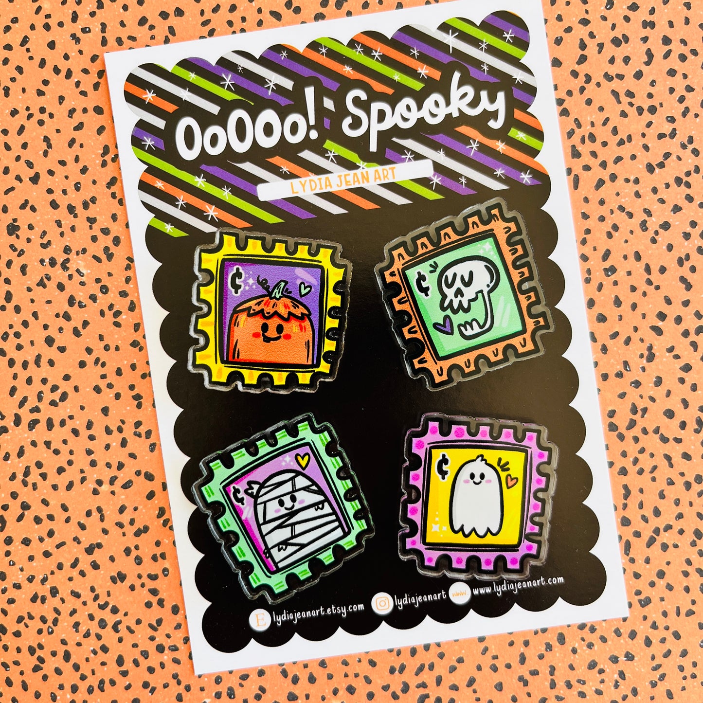 Spooky Stamps Magnet Set