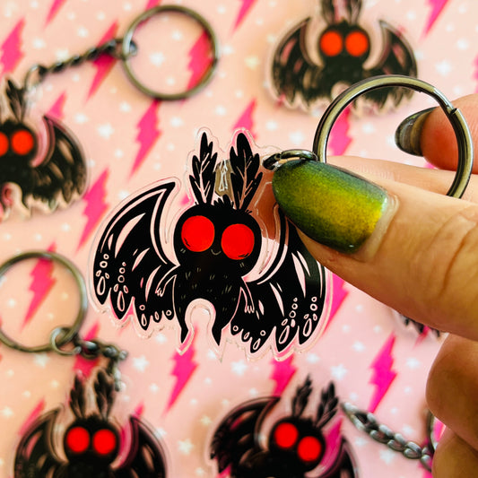 Lil Black Mothman Keychain