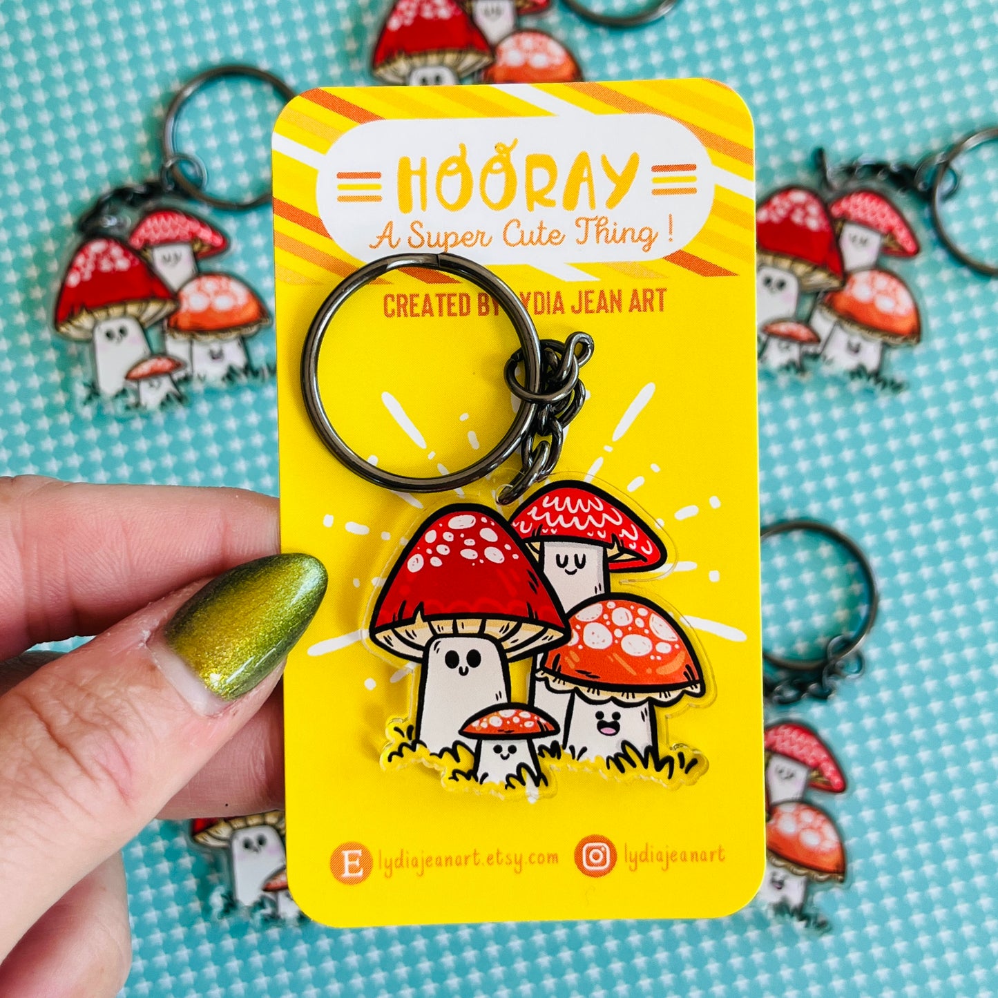 Happy Toadstools Keychain