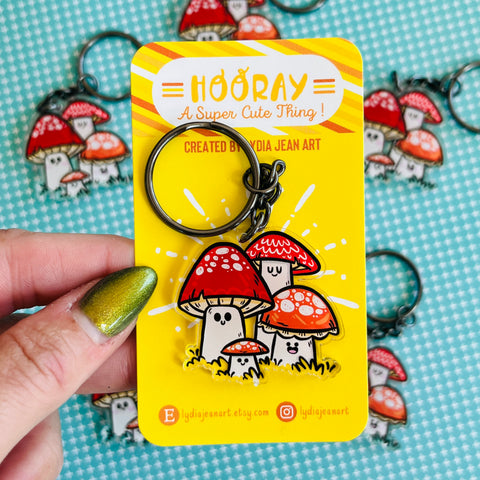 Happy Toadstools Keychain