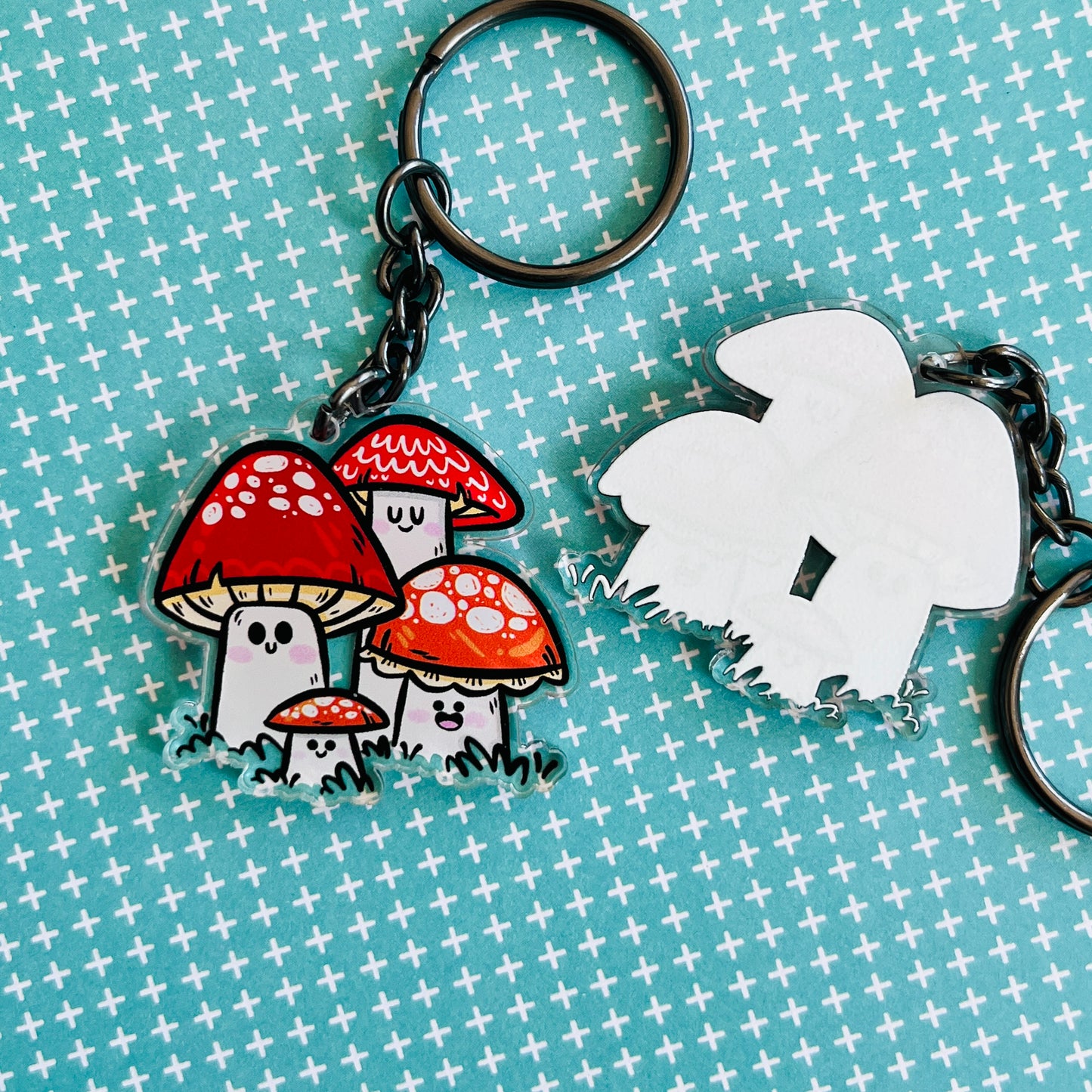 Happy Toadstools Keychain