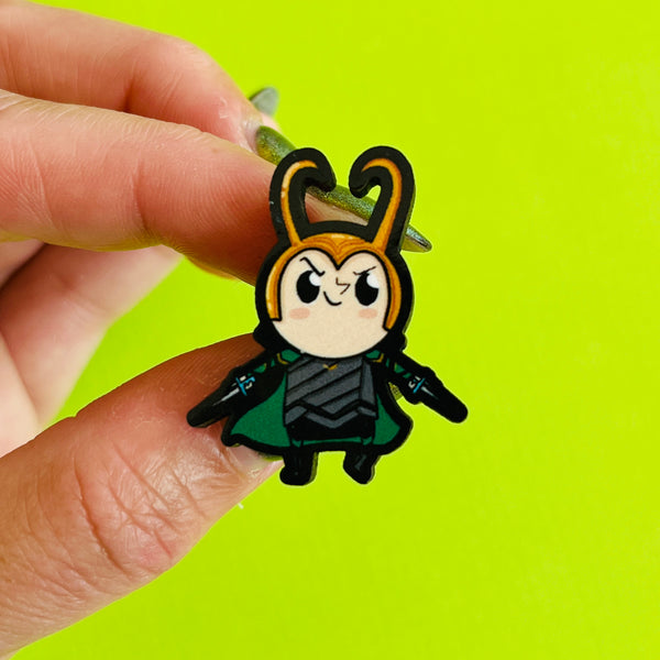 The Trickster God Wooden Pin