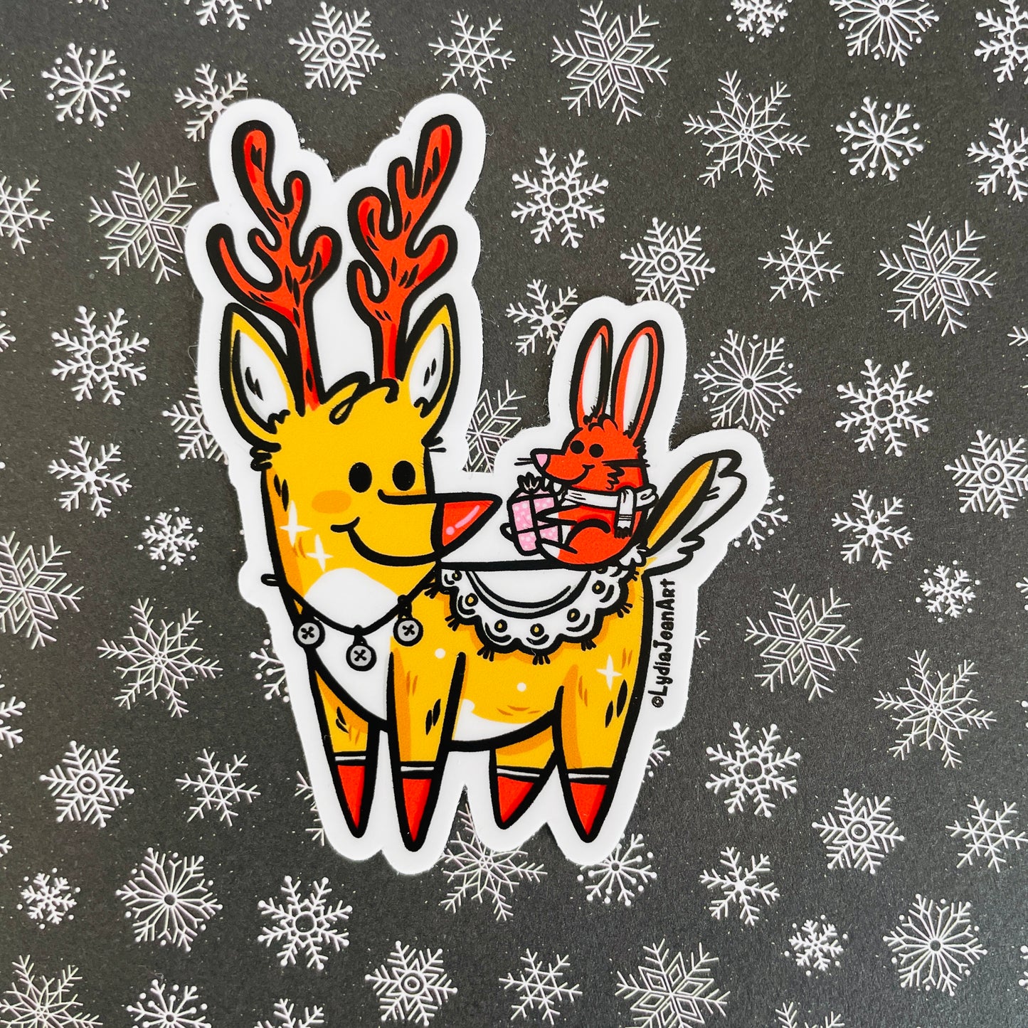 Red Nosed Reindeer Vinyl Sticker