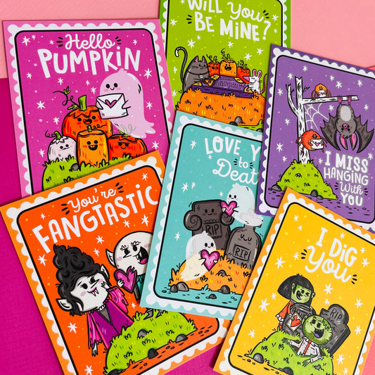 Spooky Valentine's Postcard Set