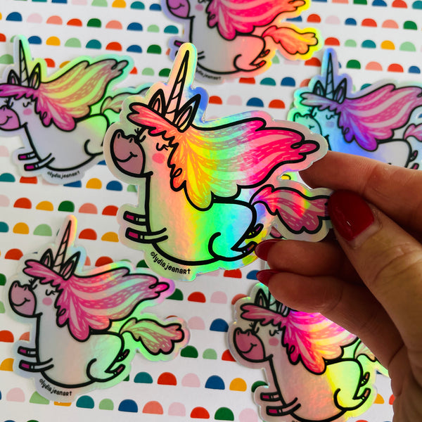 Holographic Unicorn Vinyl Sticker