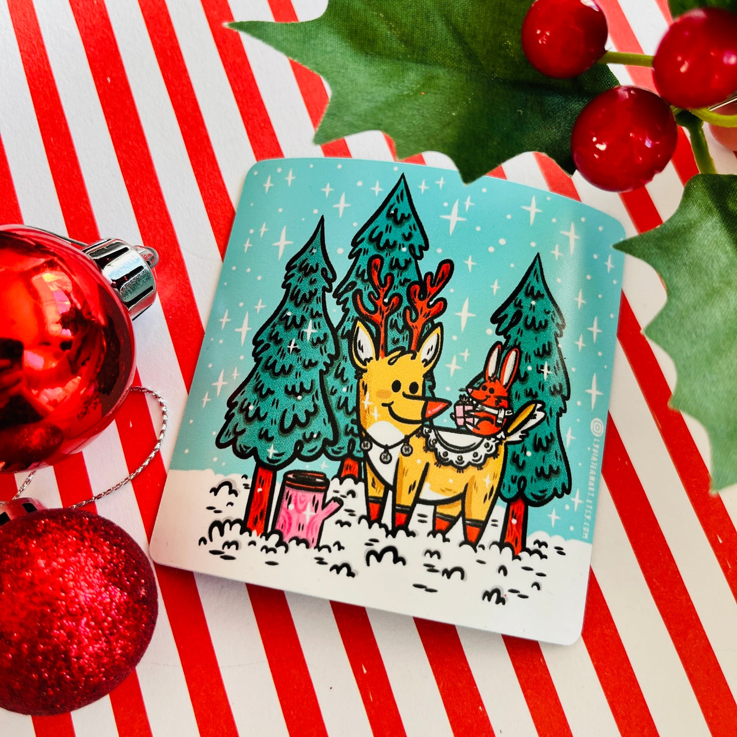 Holiday Friends Festive Magnet Set