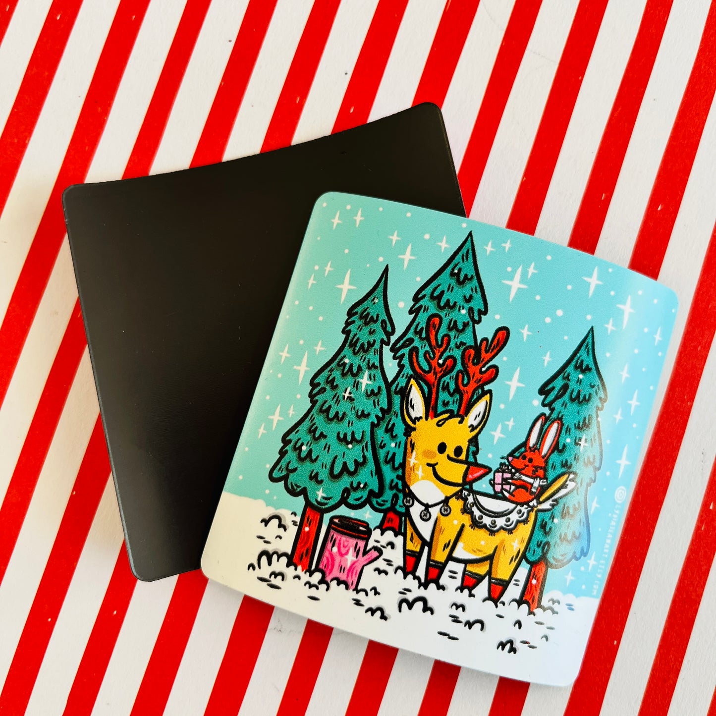 Holiday Friends Festive Magnet Set