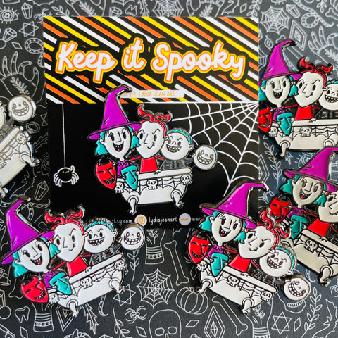 The Trick or Treaters Enamel Pin