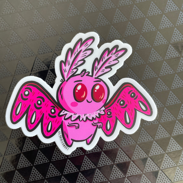 Pink Mothman Vinyl Sticker