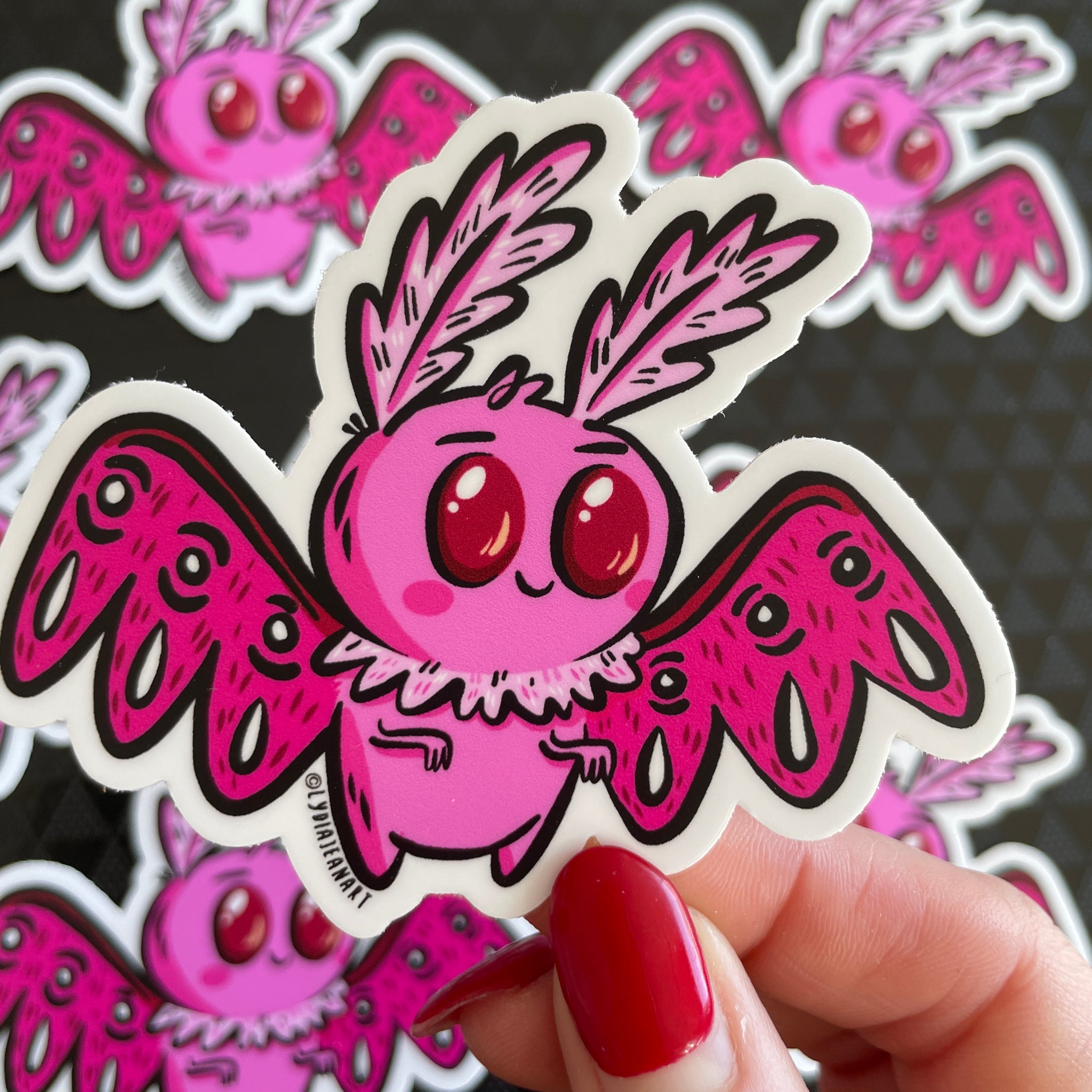 Pink Mothman Vinyl Sticker