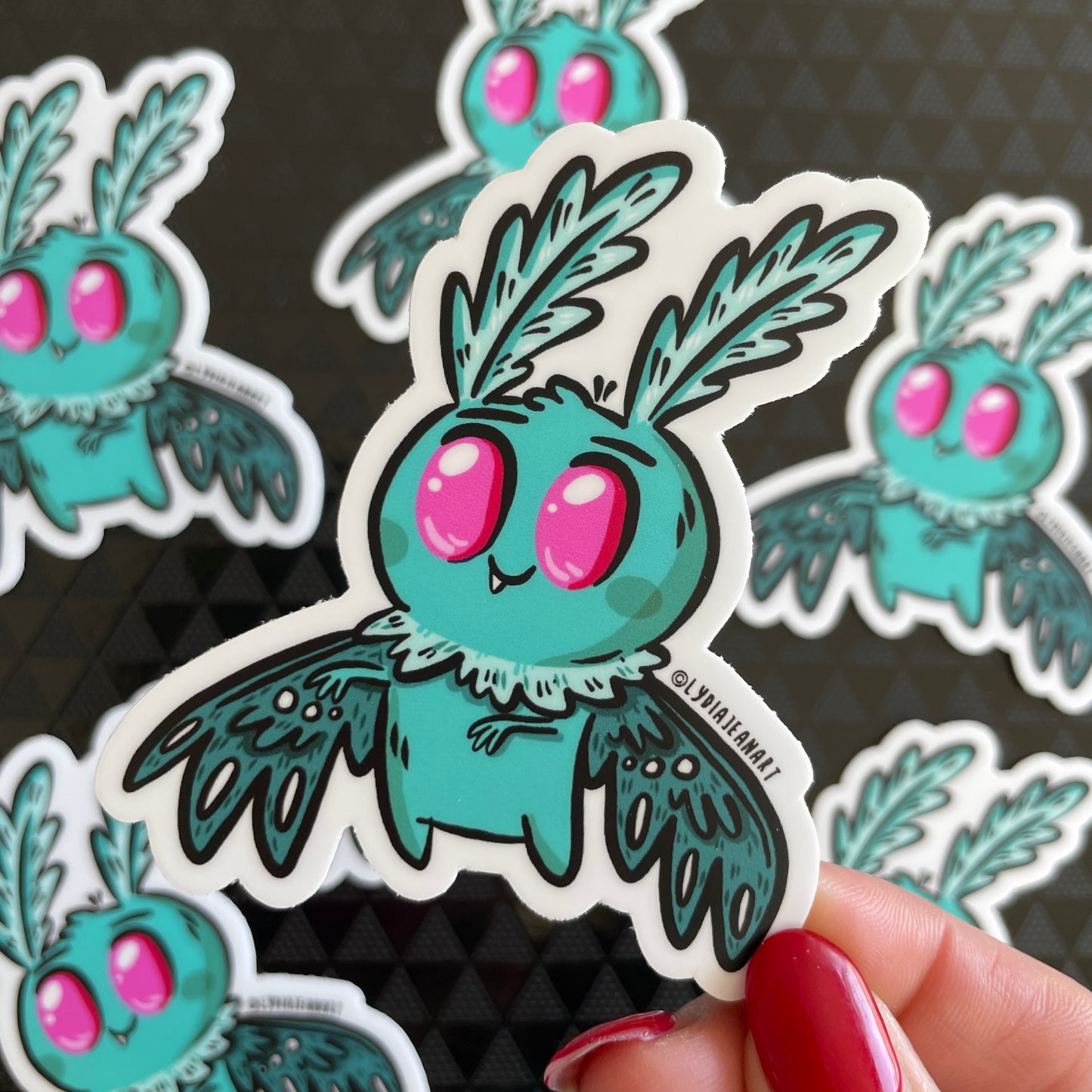 Blue Mothman Vinyl Sticker