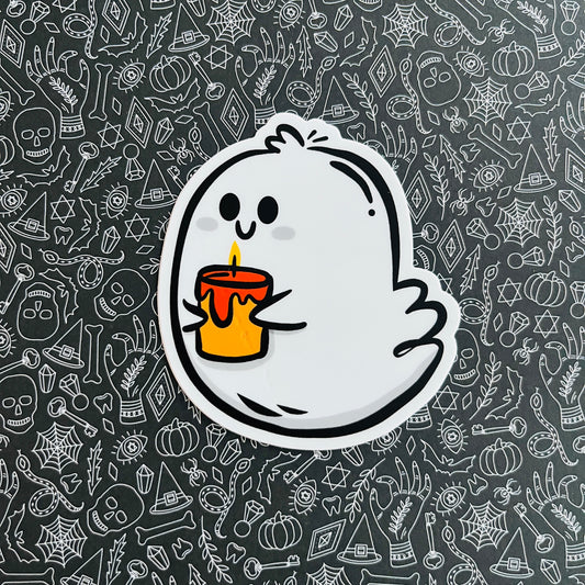 Candle Ghost Vinyl Sticker