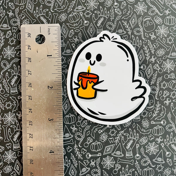 Candle Ghost Vinyl Sticker