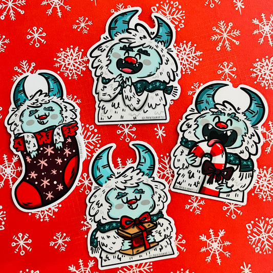 Holiday Yetis Vinyl Sticker Singles or Set