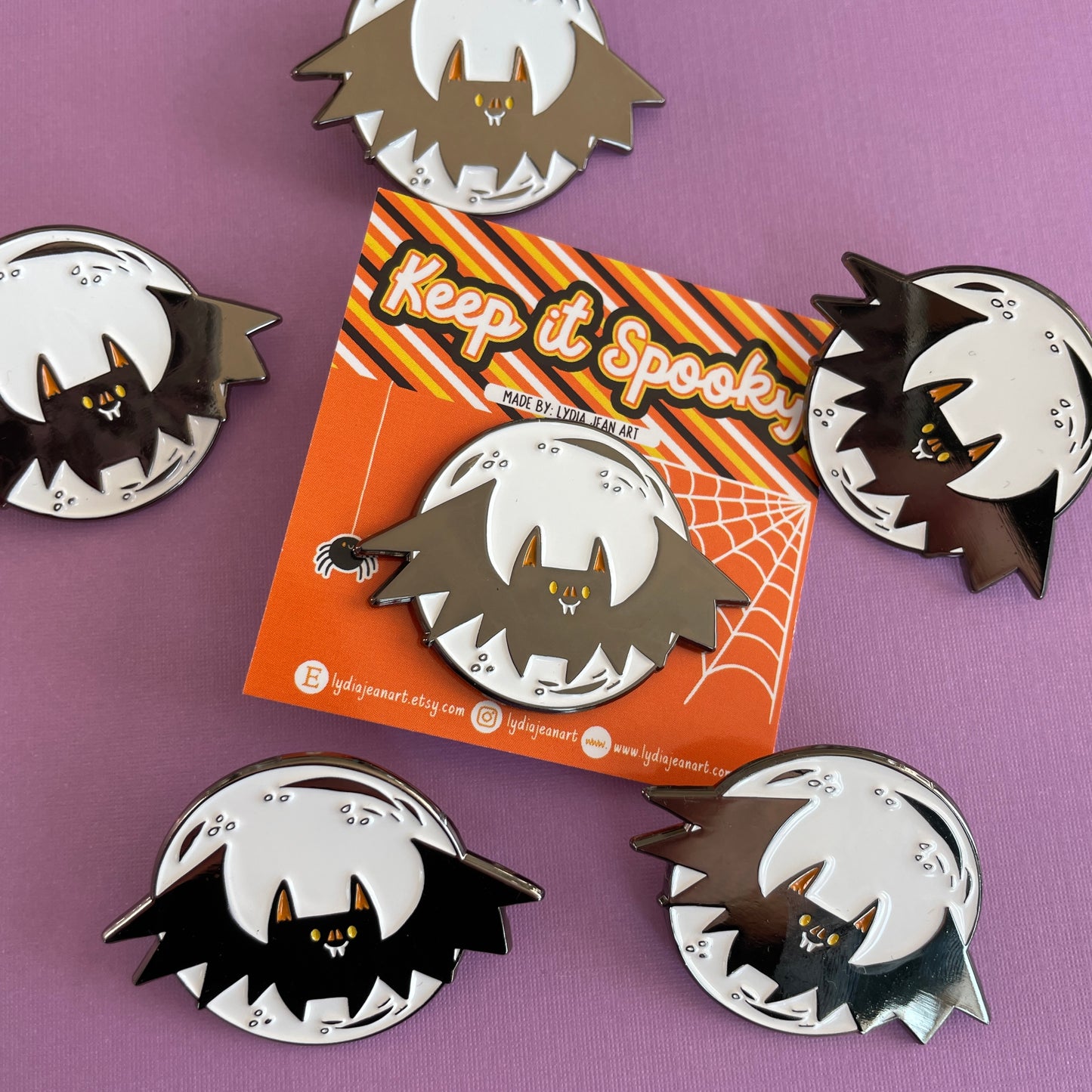 "Bat Moon" Enamel Pin