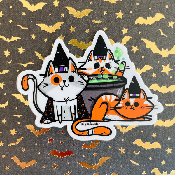 "Witchy Kittens" Vinyl Sticker