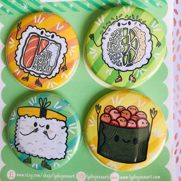 Sushi Pals Buttons / Magnets