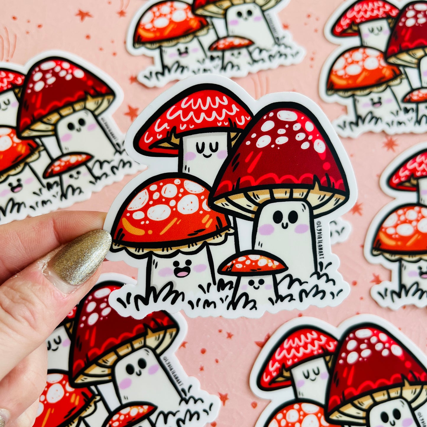 Happy Toadstools Vinyl Sticker