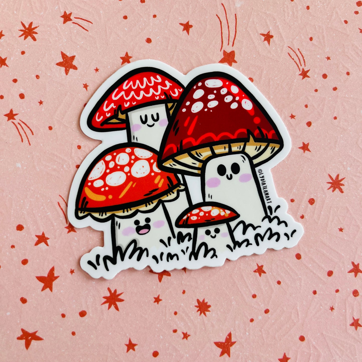 Happy Toadstools Vinyl Sticker