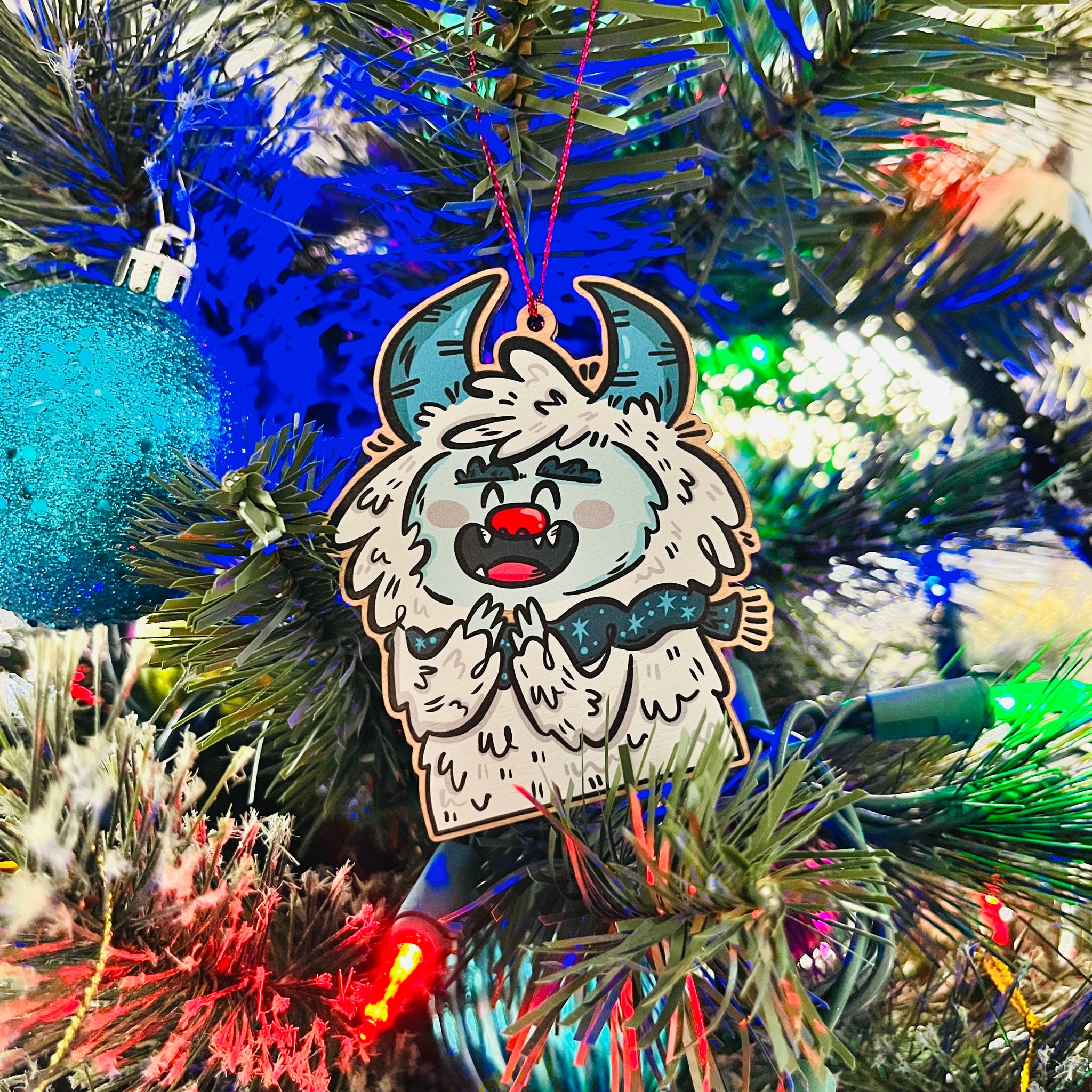Happy Yeti Holiday Ornament