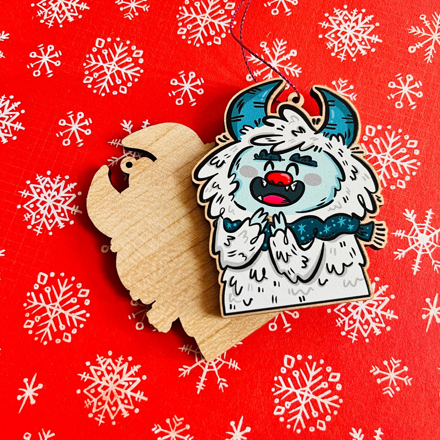 Happy Yeti Holiday Ornament