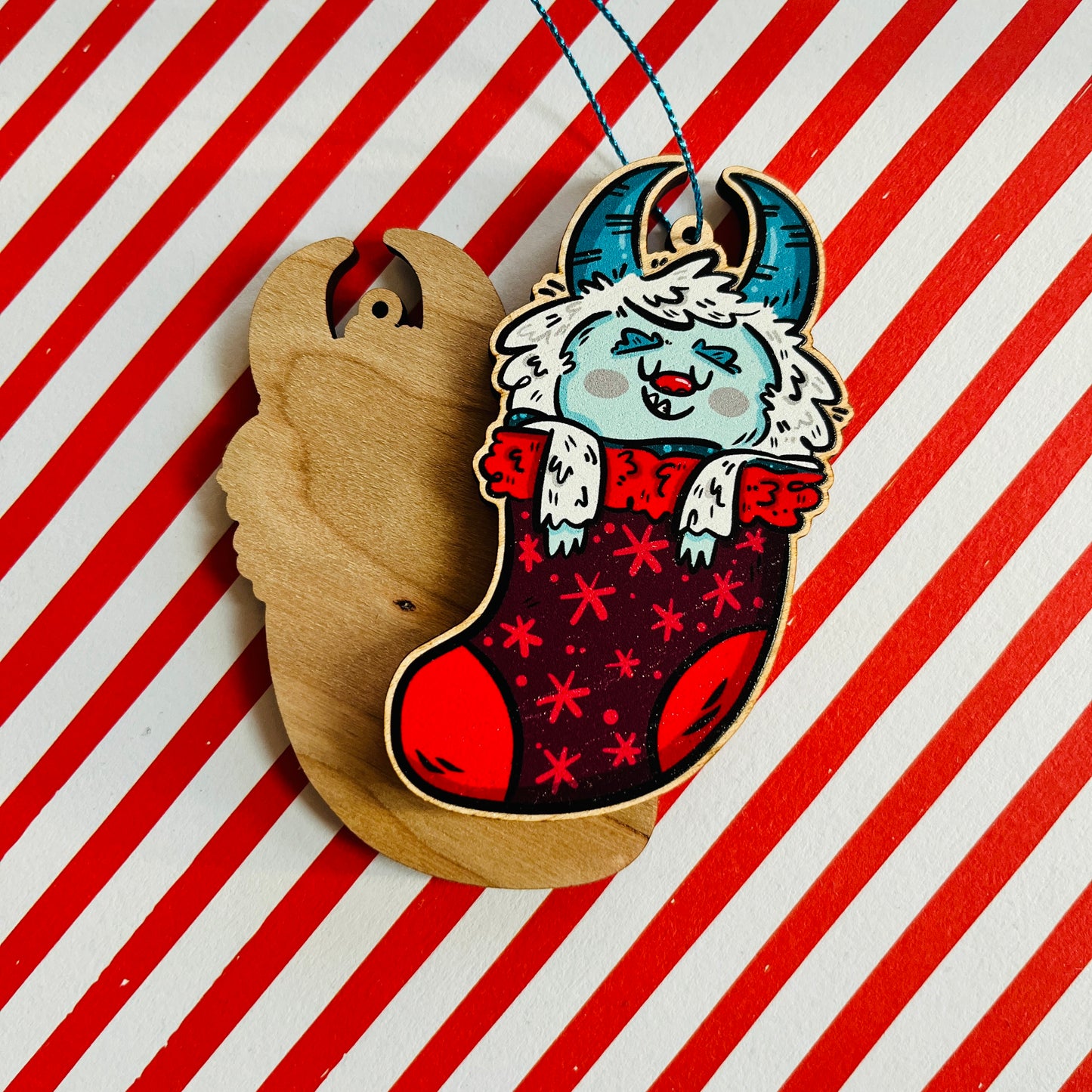 Stocking Yeti Holiday Ornament