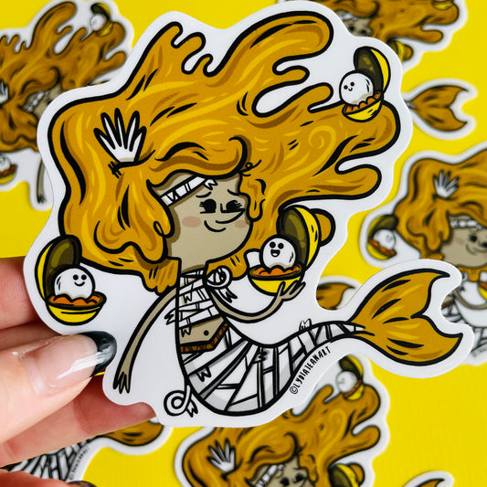 Mummy Mermaid Vinyl Sticker