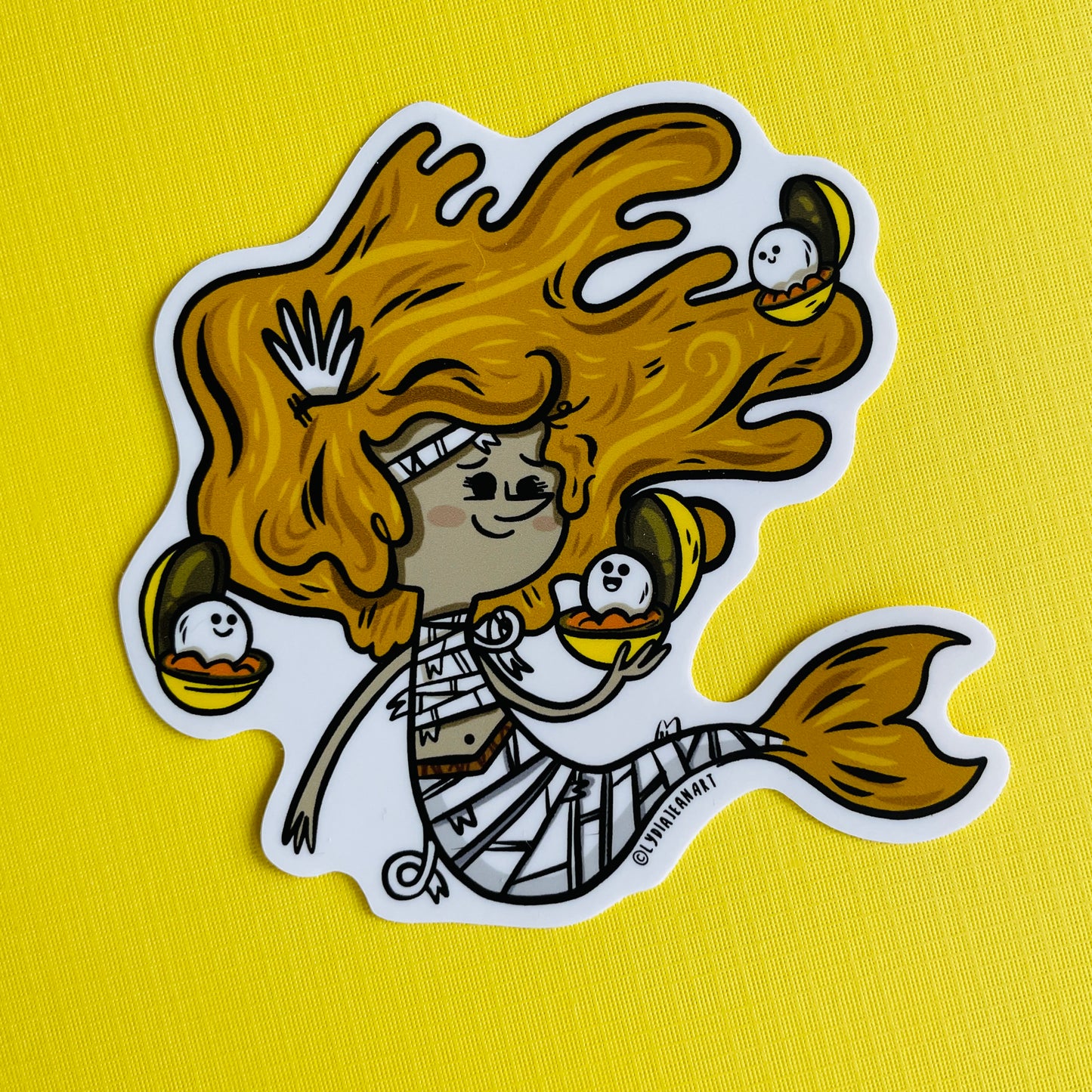 Mummy Mermaid Vinyl Sticker