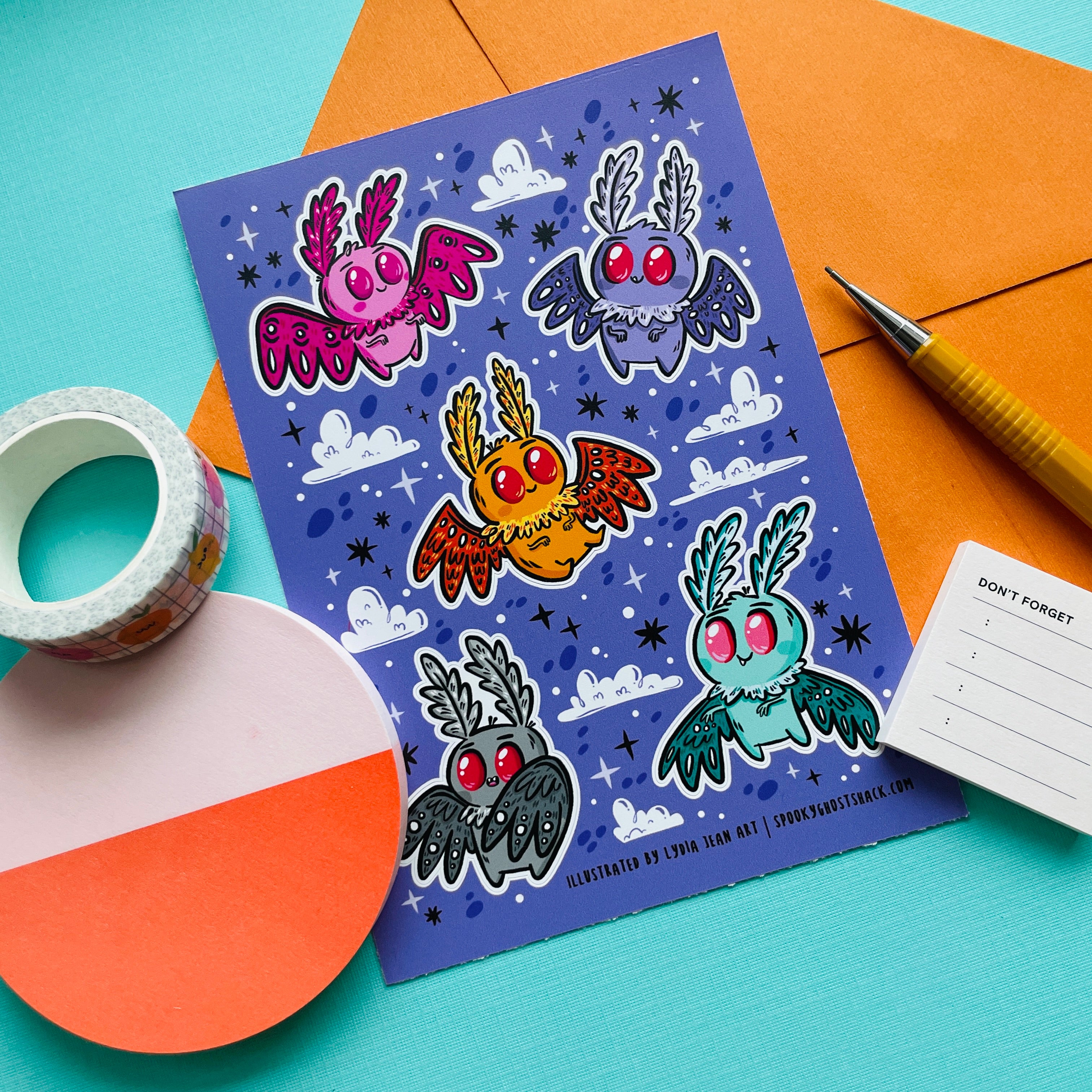 Mothman Sticker Sheet – Little Ghost Shack