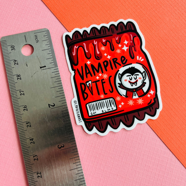Vampire Bites Spooky Snack Vinyl Sticker