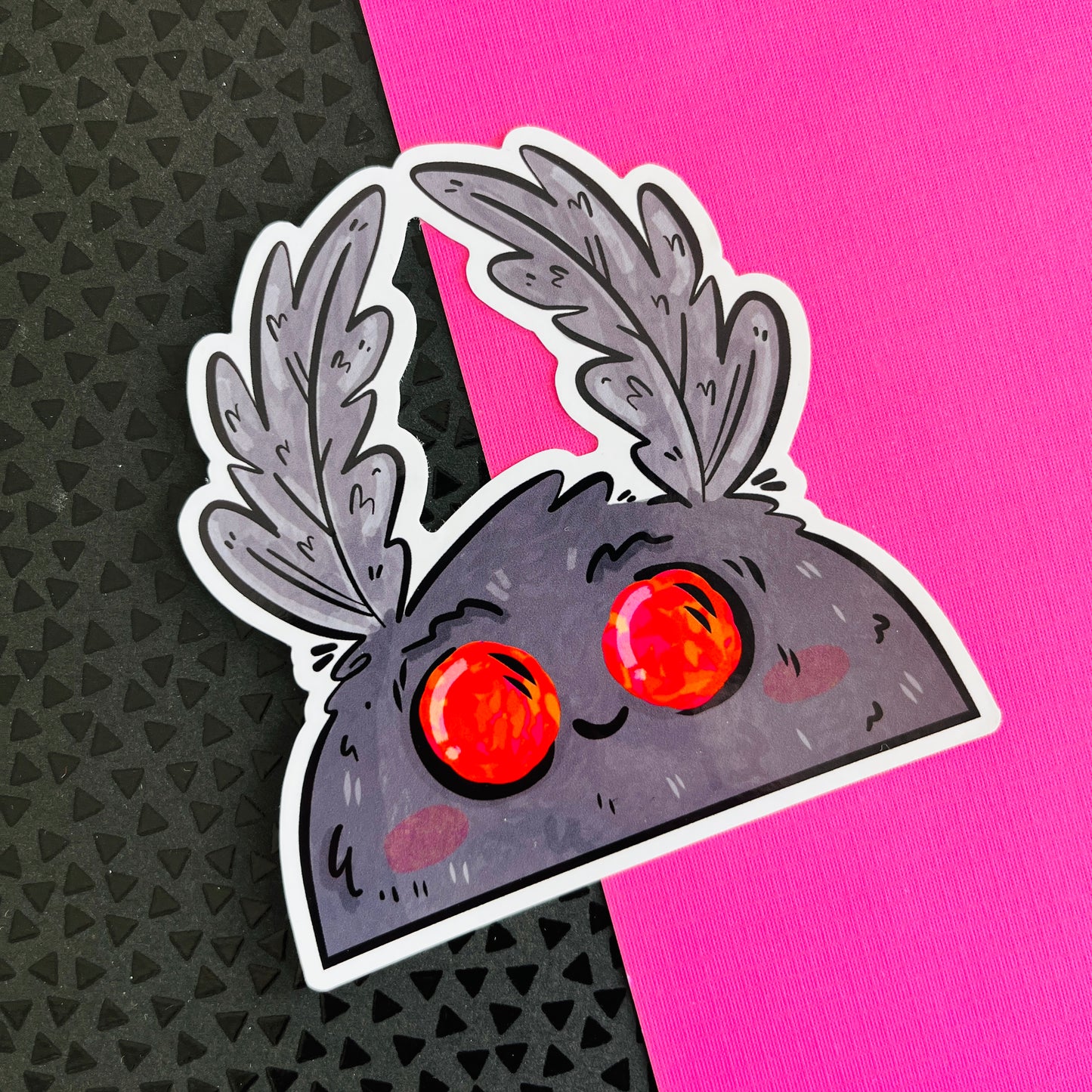 Creepy Cute Mothman Cryptid Window / Mirror Cling