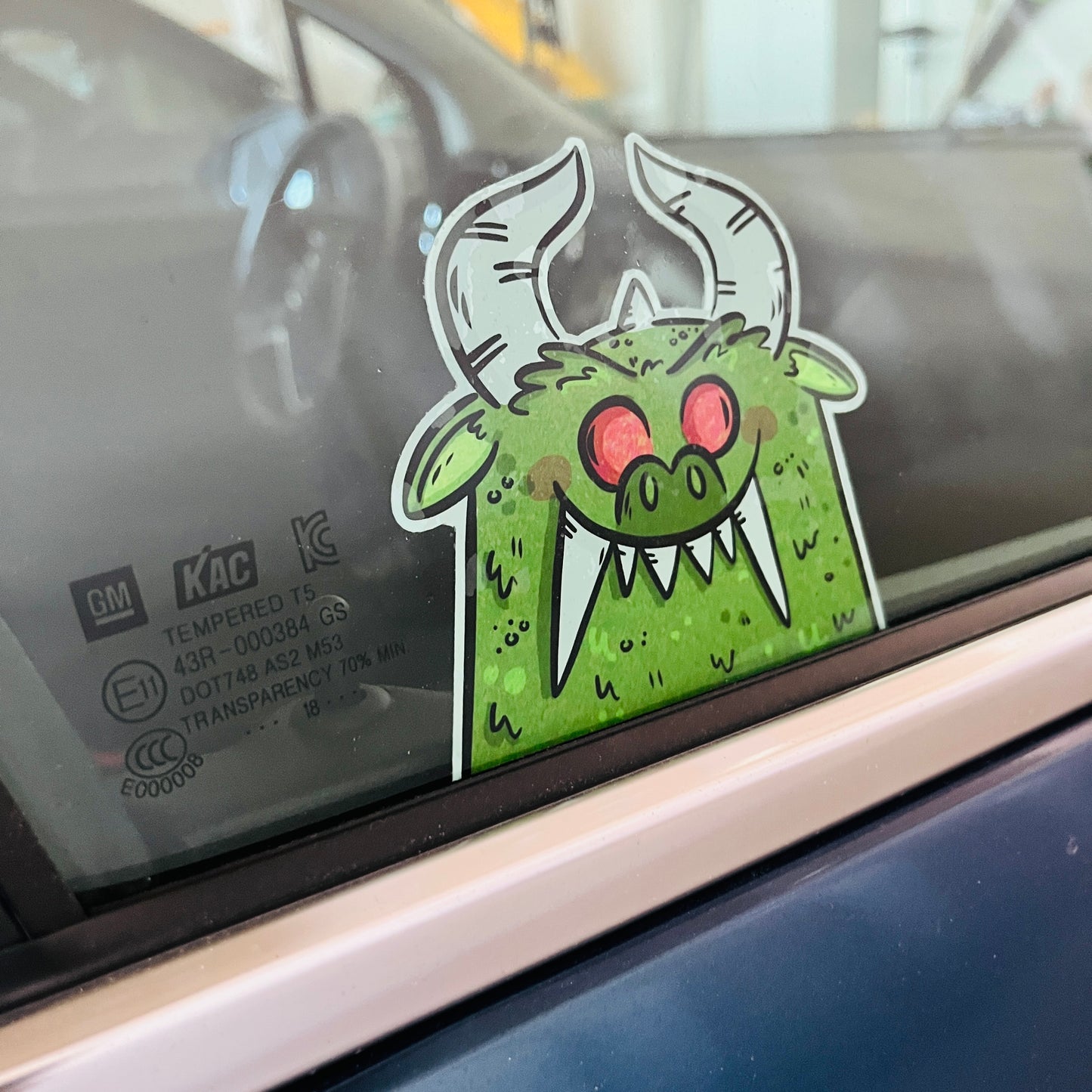 Creepy Cute Hodag Cryptid Window / Mirror Cling