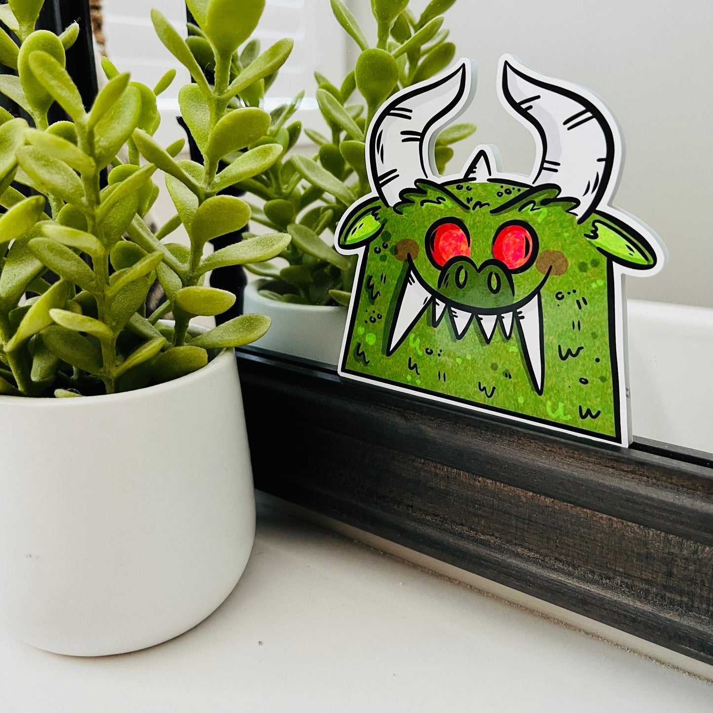 Creepy Cute Hodag Cryptid Window / Mirror Cling