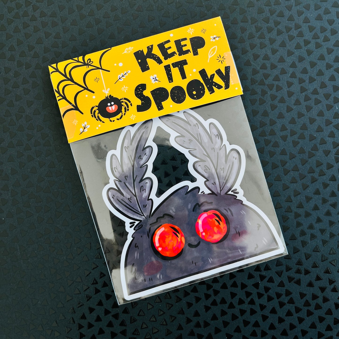 Creepy Cute Mothman Cryptid Window / Mirror Cling