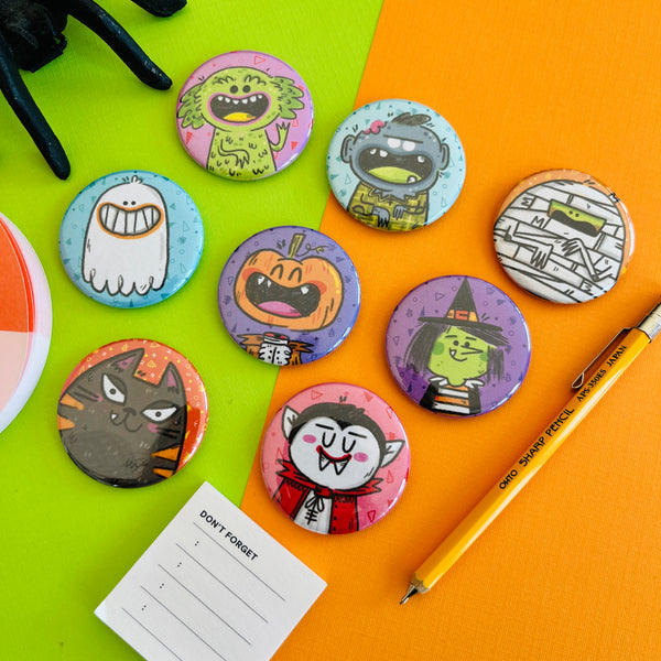 Spooky Pals Buttons / Magnets