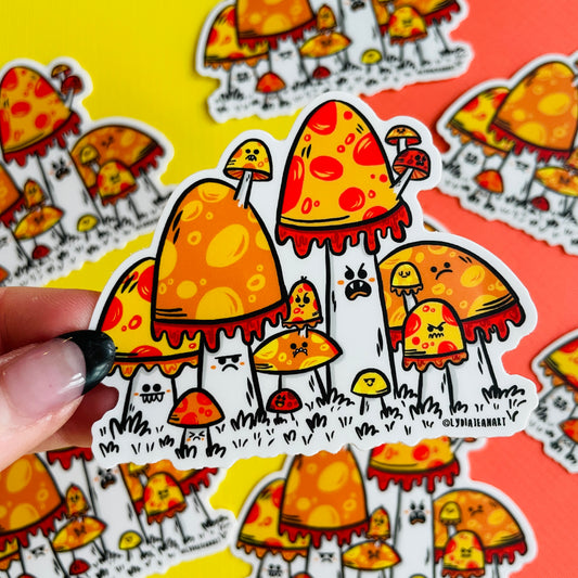 Cranky Toadstools Vinyl Sticker