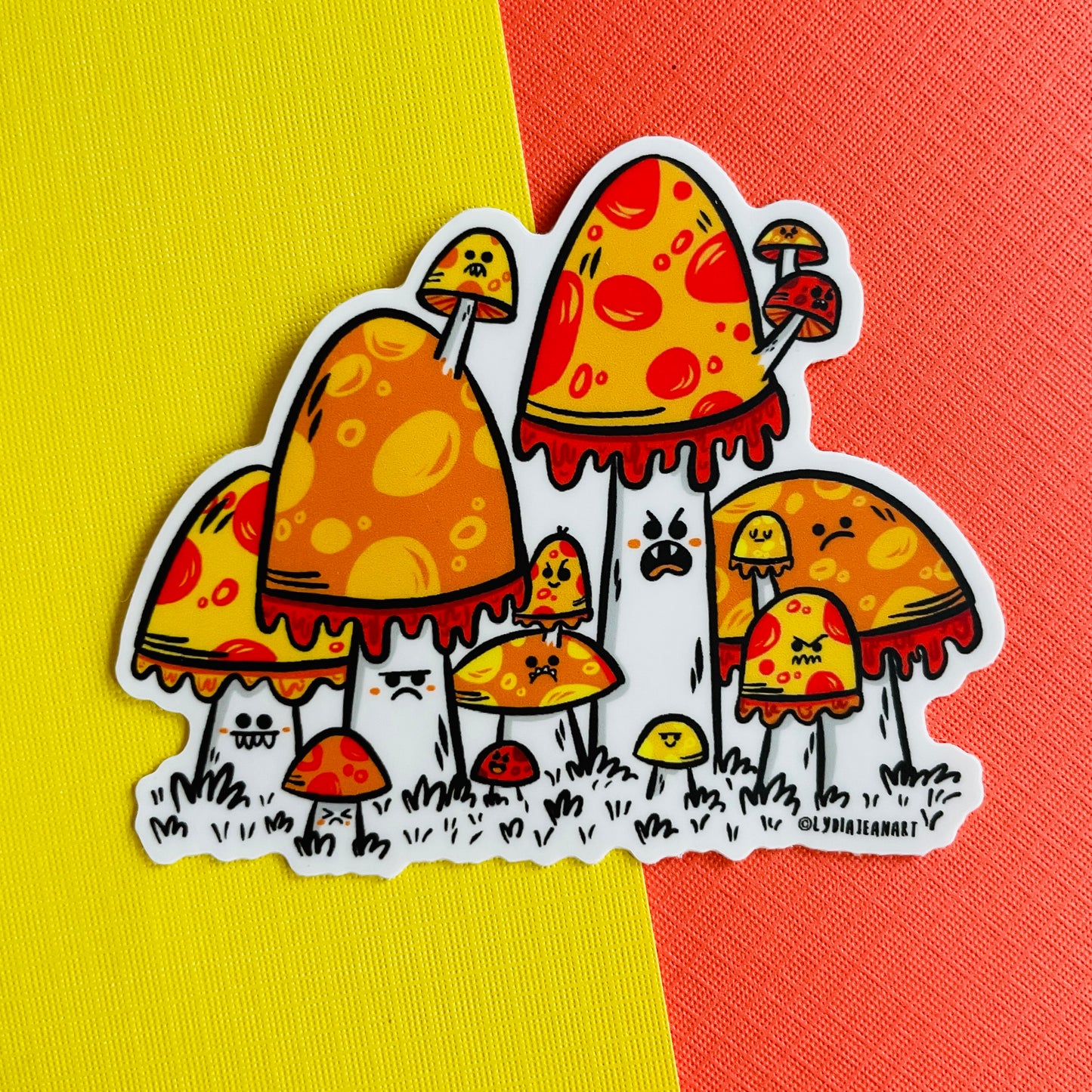 Cranky Toadstools Vinyl Sticker