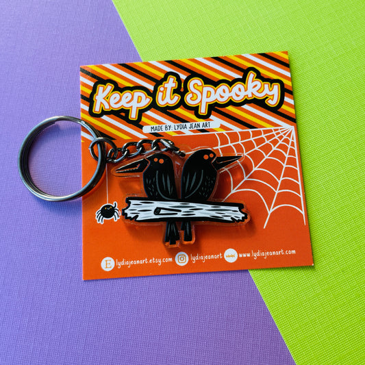 Duo of Crow Keychain